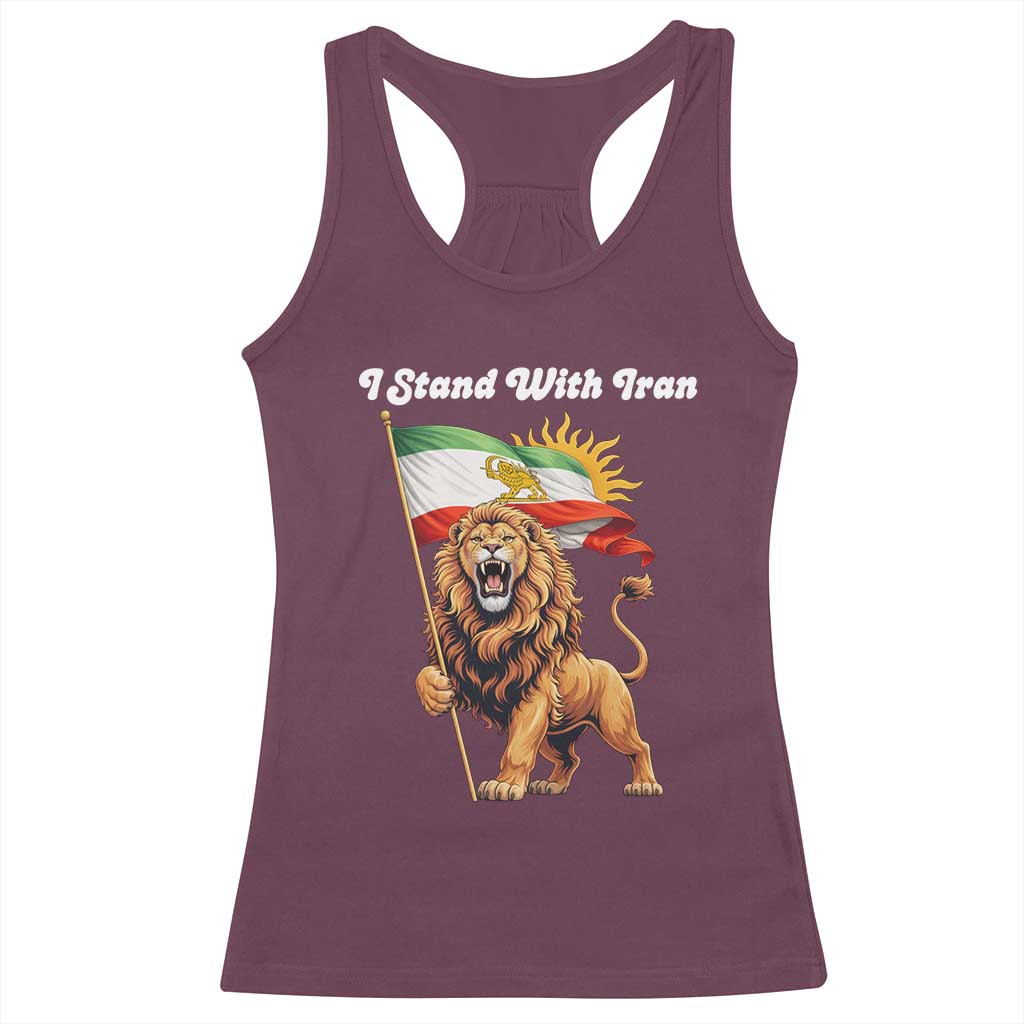 I Stand With Iran Racerback Tank Top Freedom Lion Patriotic Resistance Gift