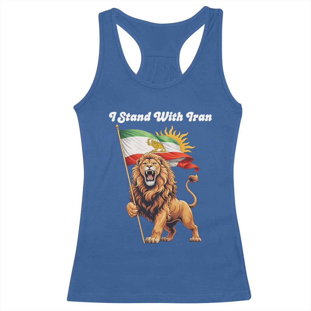 I Stand With Iran Racerback Tank Top Freedom Lion Patriotic Resistance Gift