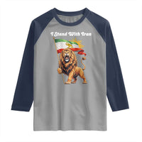 I Stand With Iran Raglan Shirt Freedom Lion Patriotic Resistance Gift