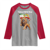 I Stand With Iran Raglan Shirt Freedom Lion Patriotic Resistance Gift