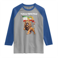 I Stand With Iran Raglan Shirt Freedom Lion Patriotic Resistance Gift