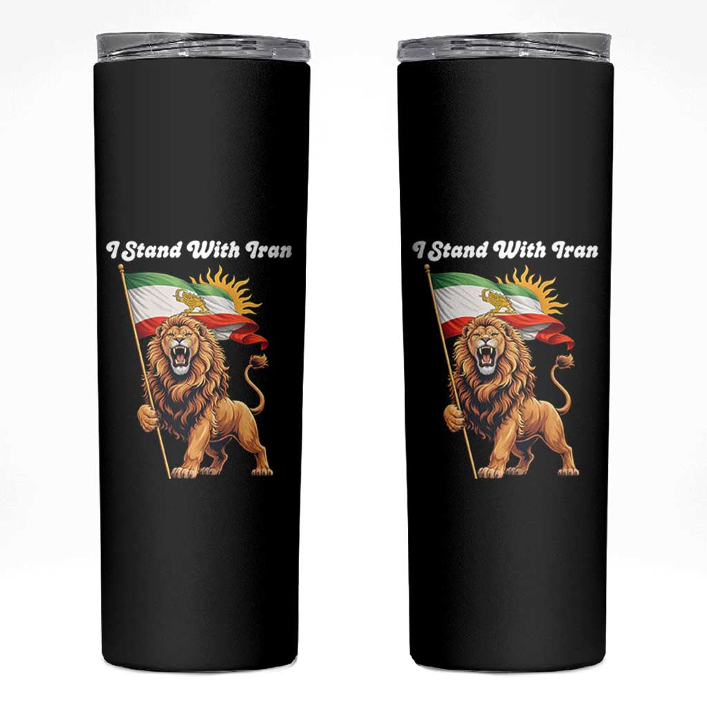 I Stand With Iran Skinny Tumbler Freedom Lion Patriotic Resistance Gift