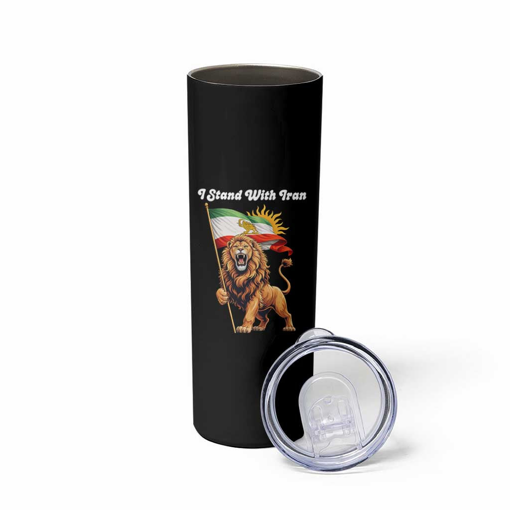 I Stand With Iran Skinny Tumbler Freedom Lion Patriotic Resistance Gift