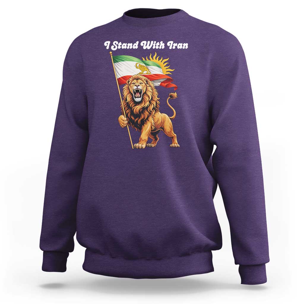 I Stand With Iran Sweatshirt Freedom Lion Patriotic Resistance Gift