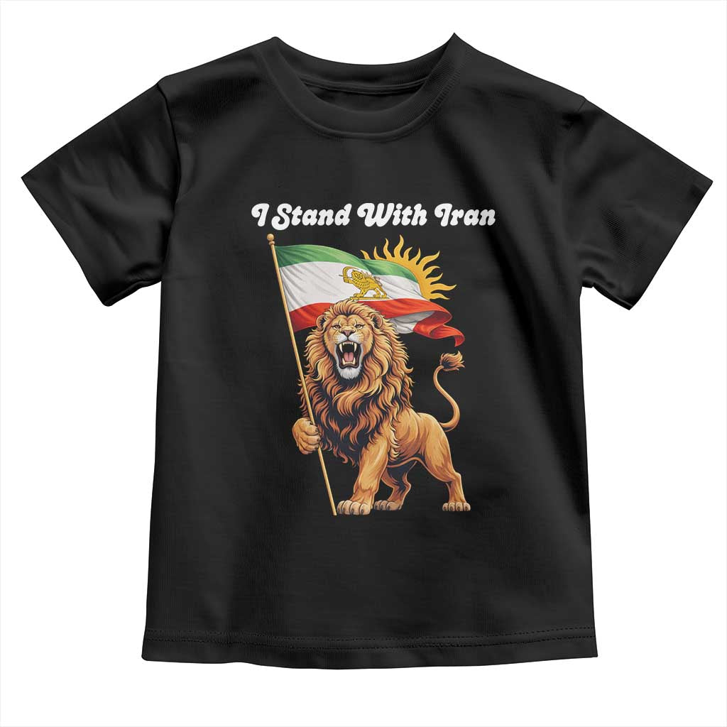 I Stand With Iran Toddler T Shirt Freedom Lion Patriotic Resistance Gift