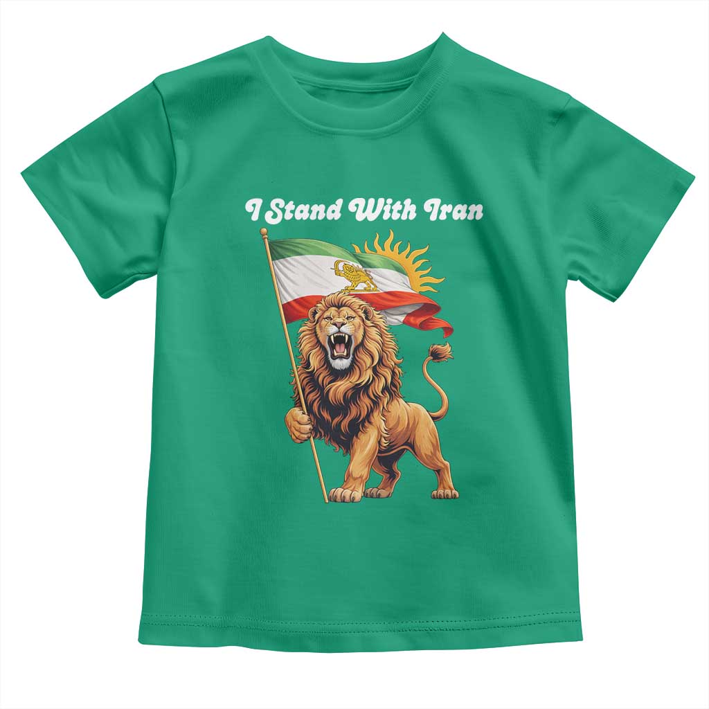 I Stand With Iran Toddler T Shirt Freedom Lion Patriotic Resistance Gift