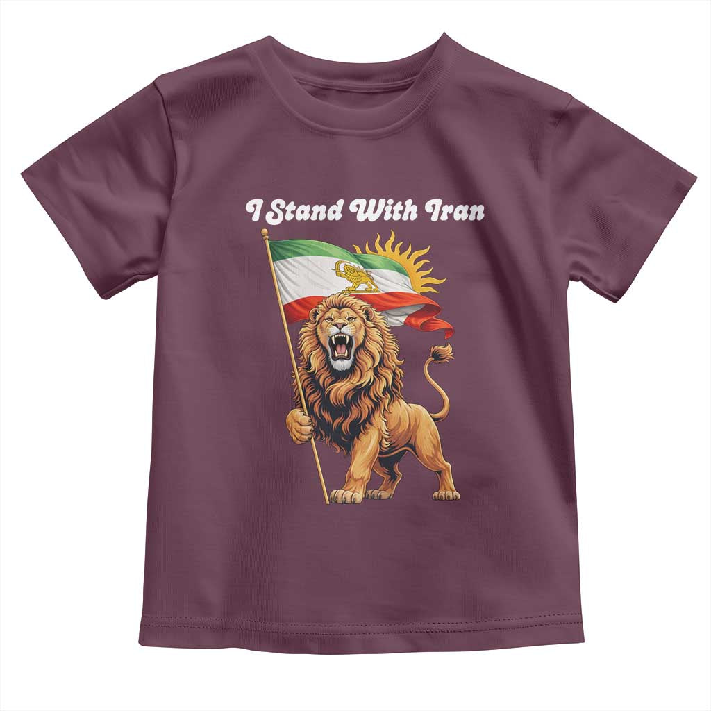 I Stand With Iran Toddler T Shirt Freedom Lion Patriotic Resistance Gift