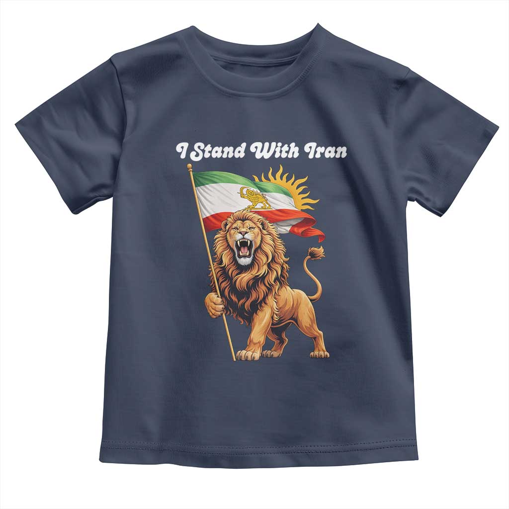 I Stand With Iran Toddler T Shirt Freedom Lion Patriotic Resistance Gift