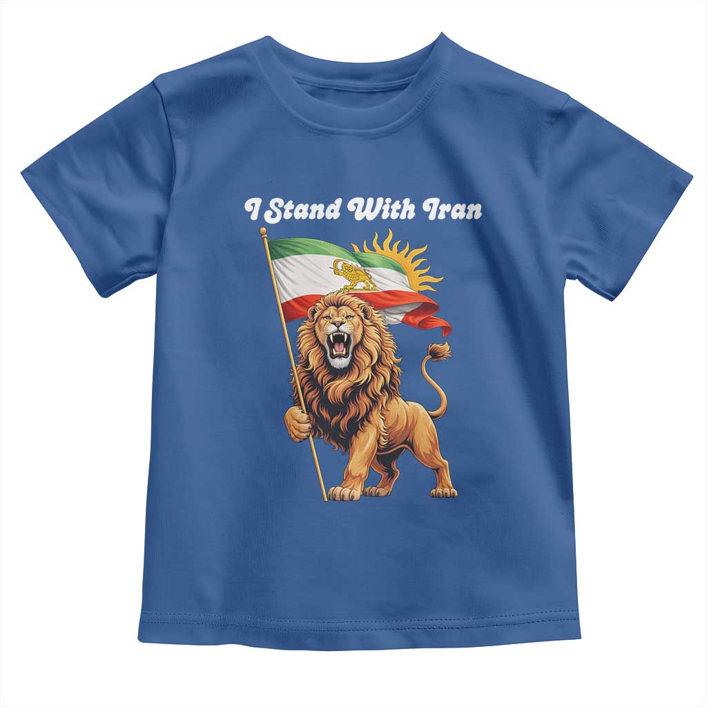 I Stand With Iran Toddler T Shirt Freedom Lion Patriotic Resistance Gift