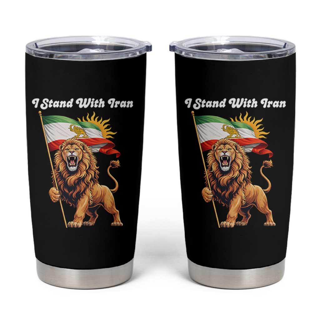 I Stand With Iran Tumbler Cup Freedom Lion Patriotic Resistance Gift