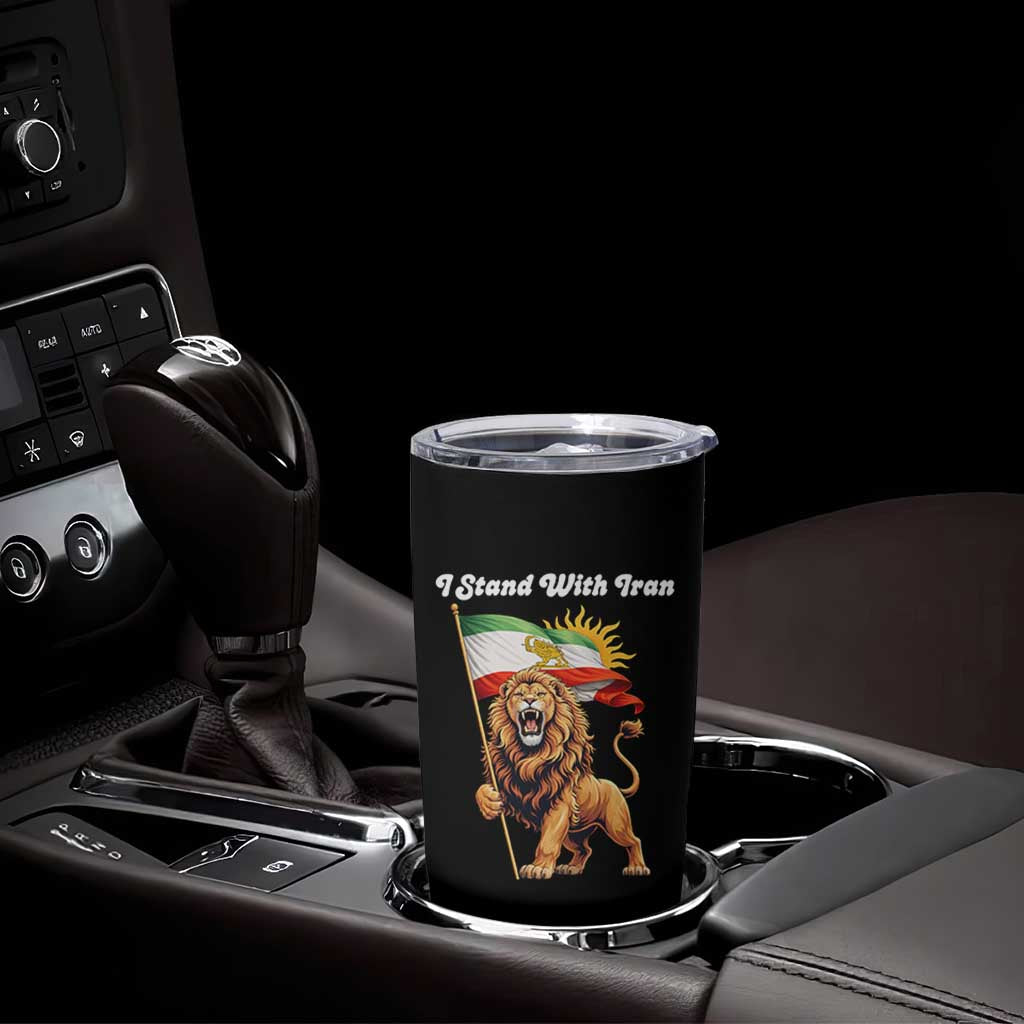I Stand With Iran Tumbler Cup Freedom Lion Patriotic Resistance Gift