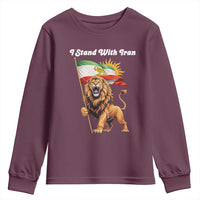I Stand With Iran Youth Sweatshirt Freedom Lion Patriotic Resistance Gift
