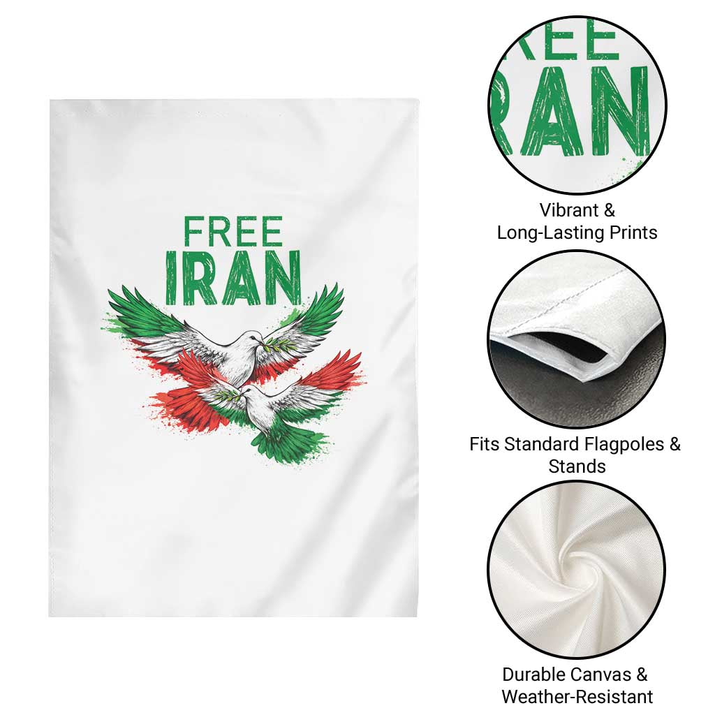 Iranian Flag Peace Doves Garden Flag Free Iran Freedom Statement Gift