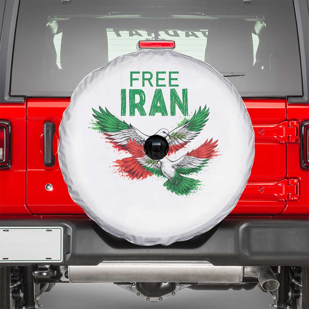 Iranian Flag Peace Doves Spare Tire Cover Free Iran Freedom Statement Gift
