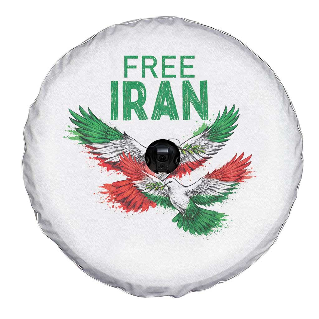 Iranian Flag Peace Doves Spare Tire Cover Free Iran Freedom Statement Gift