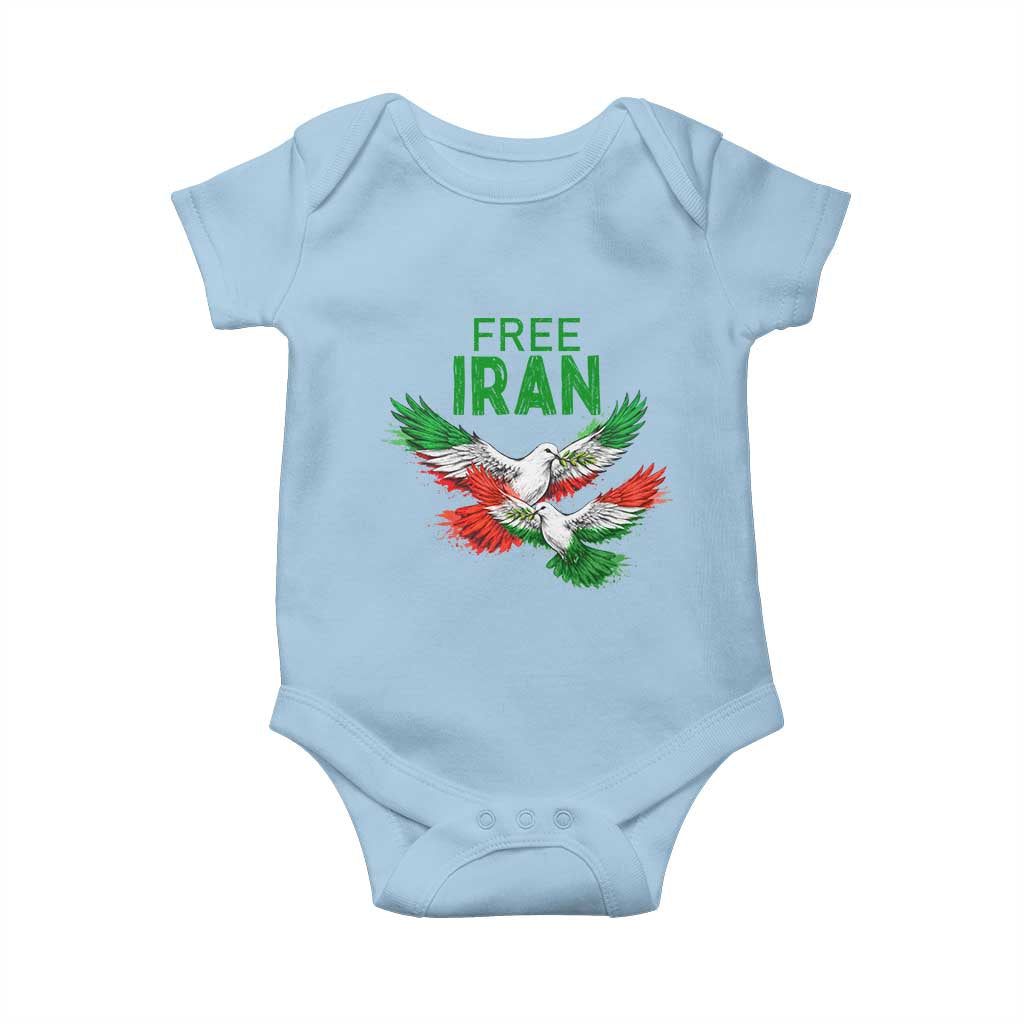 Iranian Flag Peace Doves Baby Onesie Free Iran Freedom Statement Gift