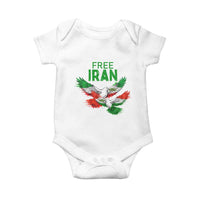 Iranian Flag Peace Doves Baby Onesie Free Iran Freedom Statement Gift