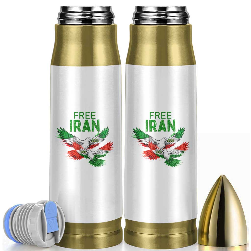 Iranian Flag Peace Doves Bullet Tumbler Free Iran Freedom Statement Gift