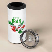Iranian Flag Peace Doves 4 in 1 Can Cooler Tumbler Free Iran Freedom Statement Gift