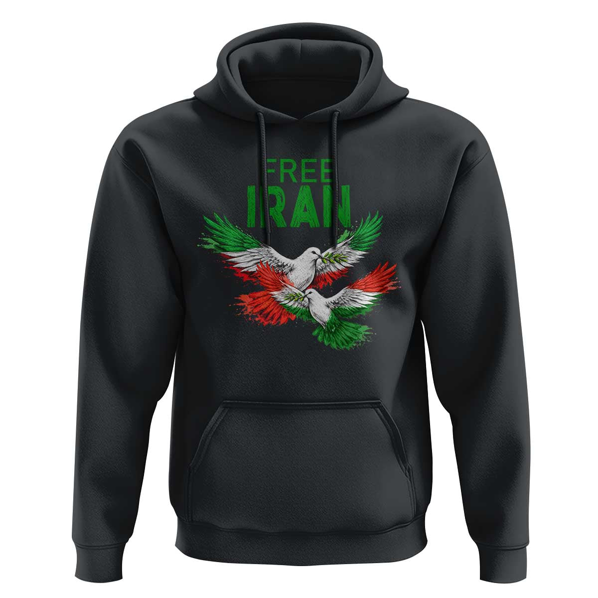 Iranian Flag Peace Doves Hoodie Free Iran Freedom Statement Gift