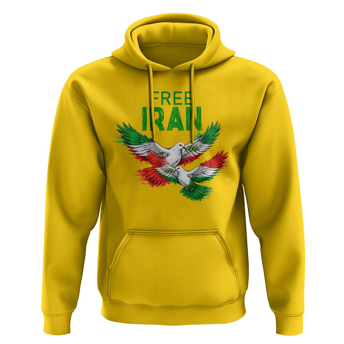 Iranian Flag Peace Doves Hoodie Free Iran Freedom Statement Gift