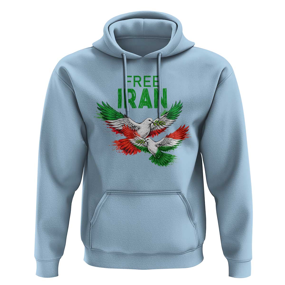 Iranian Flag Peace Doves Hoodie Free Iran Freedom Statement Gift