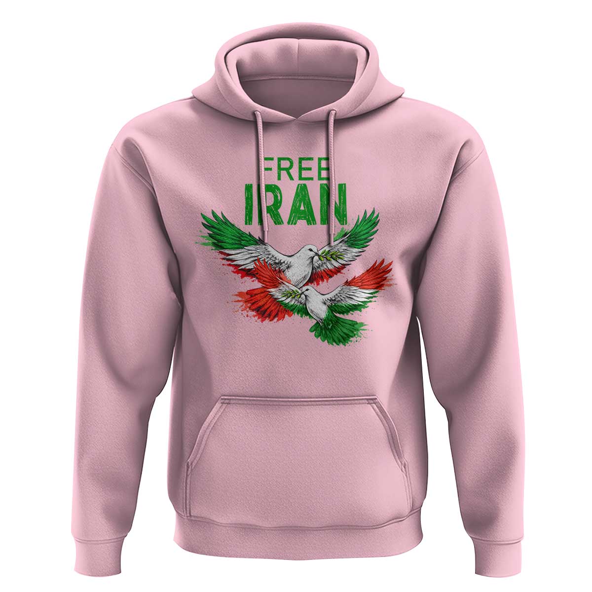 Iranian Flag Peace Doves Hoodie Free Iran Freedom Statement Gift