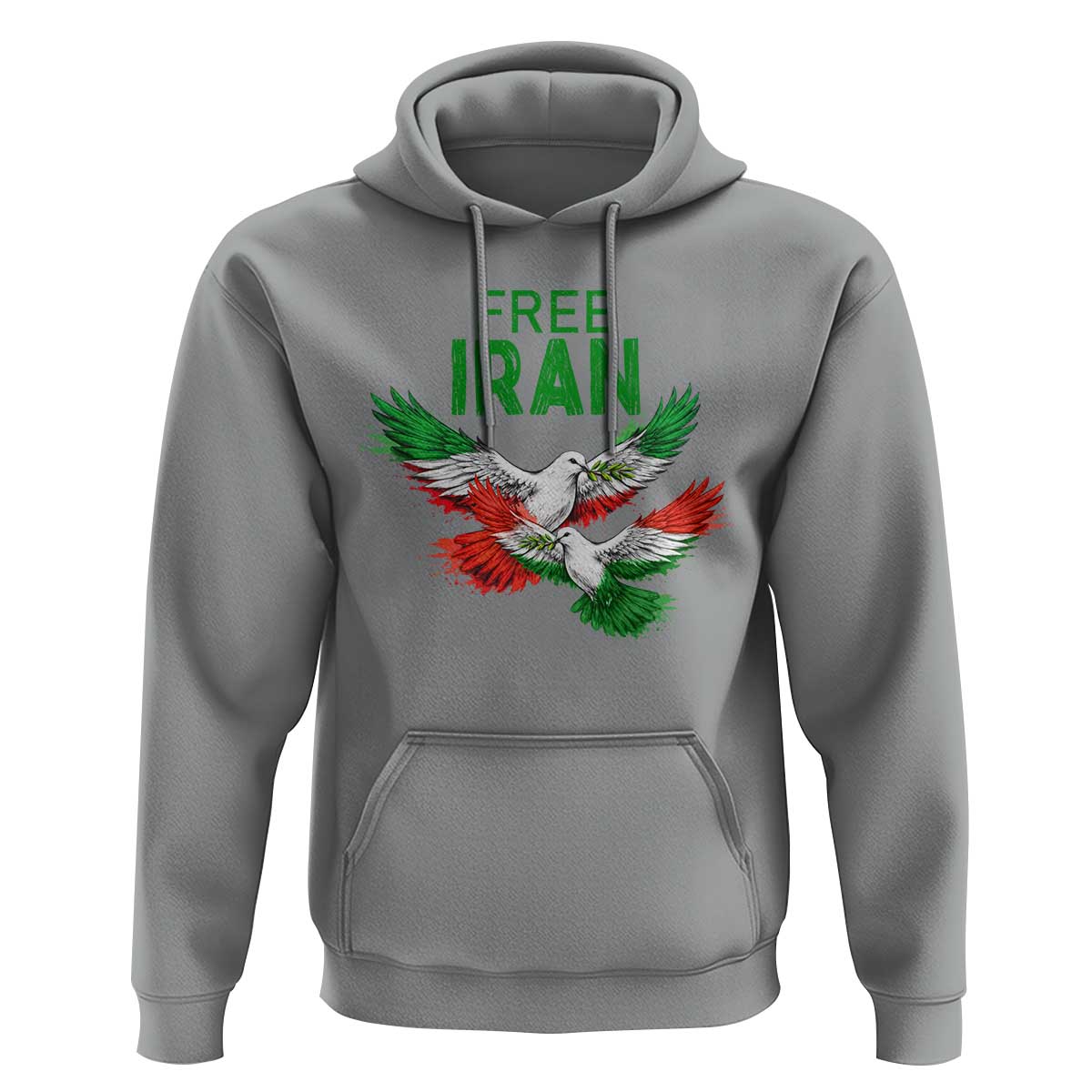 Iranian Flag Peace Doves Hoodie Free Iran Freedom Statement Gift