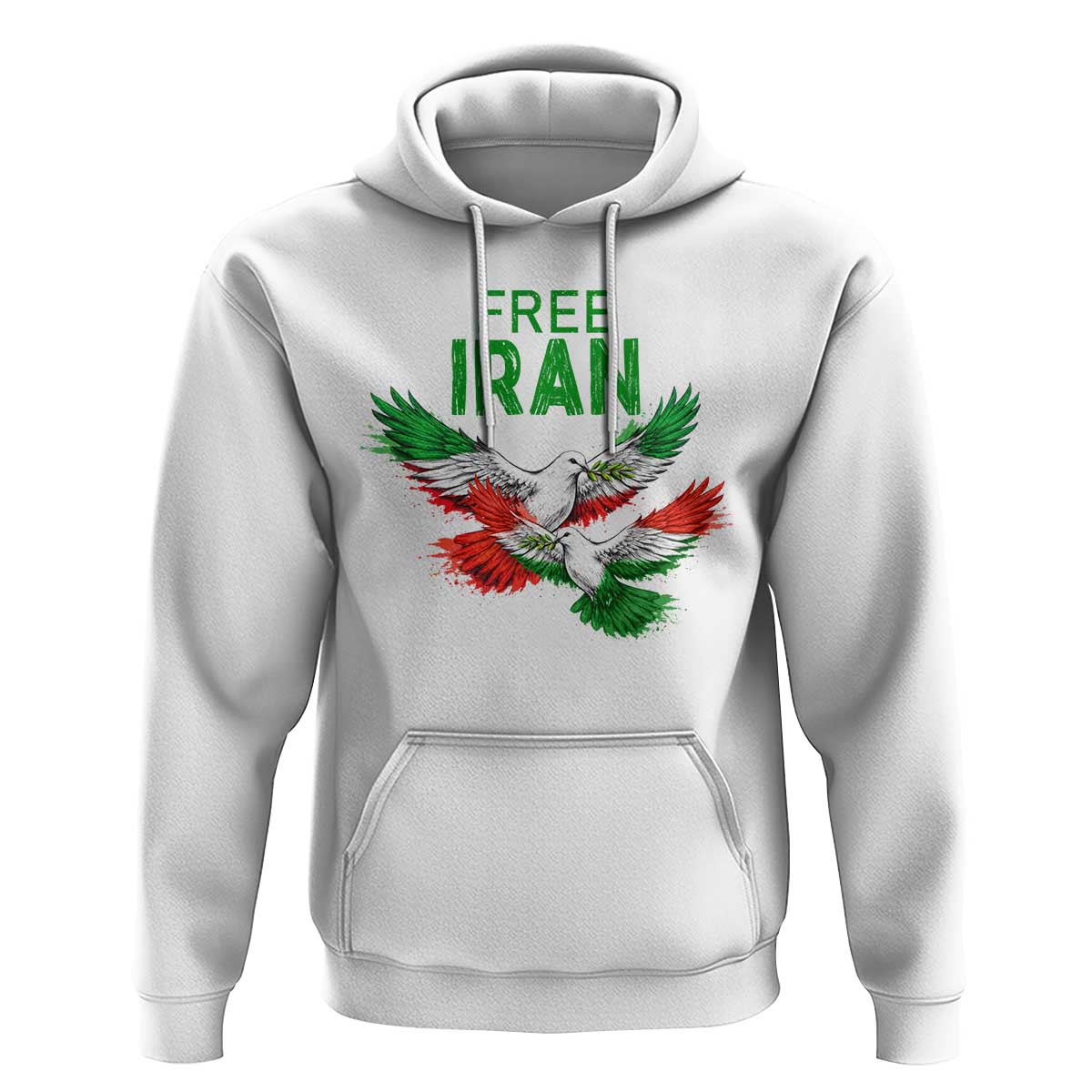 Iranian Flag Peace Doves Hoodie Free Iran Freedom Statement Gift