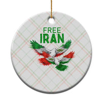Iranian Flag Peace Doves Ceramic Ornament Free Iran Freedom Statement Gift