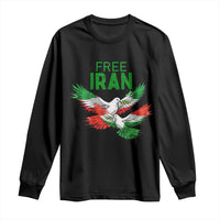 Iranian Flag Peace Doves Long Sleeve Shirt Free Iran Freedom Statement Gift