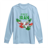 Iranian Flag Peace Doves Long Sleeve Shirt Free Iran Freedom Statement Gift