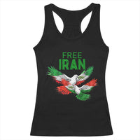 Iranian Flag Peace Doves Racerback Tank Top Free Iran Freedom Statement Gift
