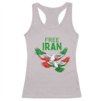 Iranian Flag Peace Doves Racerback Tank Top Free Iran Freedom Statement Gift