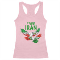 Iranian Flag Peace Doves Racerback Tank Top Free Iran Freedom Statement Gift