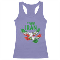 Iranian Flag Peace Doves Racerback Tank Top Free Iran Freedom Statement Gift