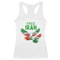 Iranian Flag Peace Doves Racerback Tank Top Free Iran Freedom Statement Gift