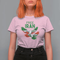 Iranian Flag Peace Doves T Shirt For Women Free Iran Freedom Statement Gift