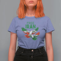 Iranian Flag Peace Doves T Shirt For Women Free Iran Freedom Statement Gift
