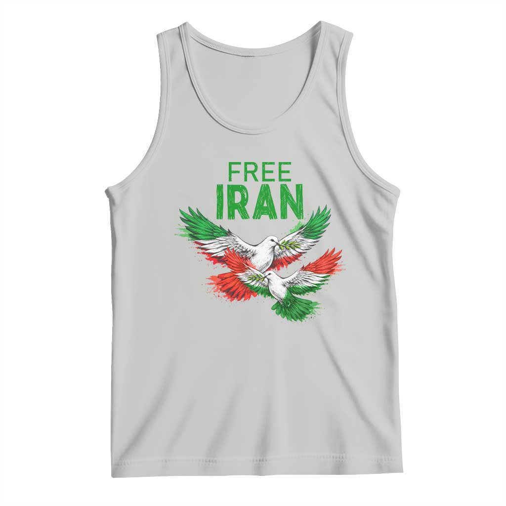 Iranian Flag Peace Doves Tank Top Free Iran Freedom Statement Gift