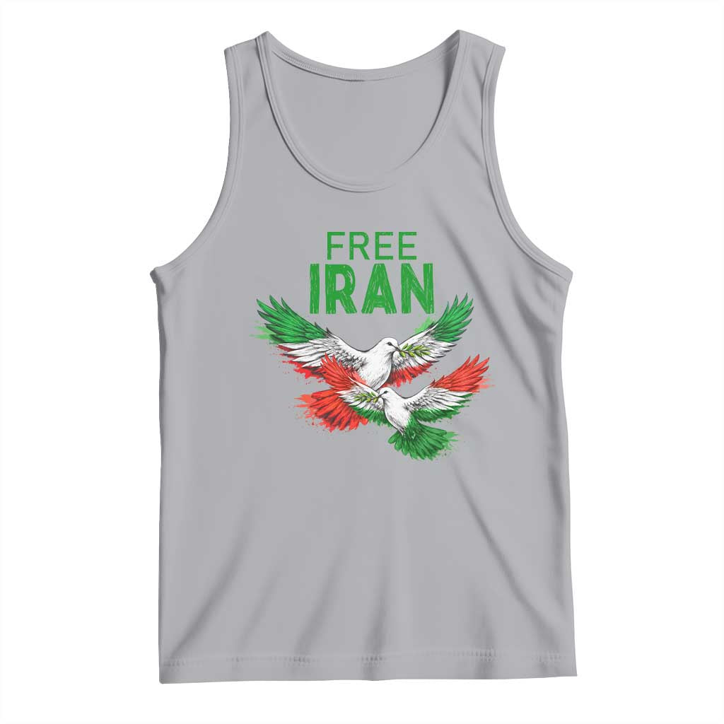 Iranian Flag Peace Doves Tank Top Free Iran Freedom Statement Gift
