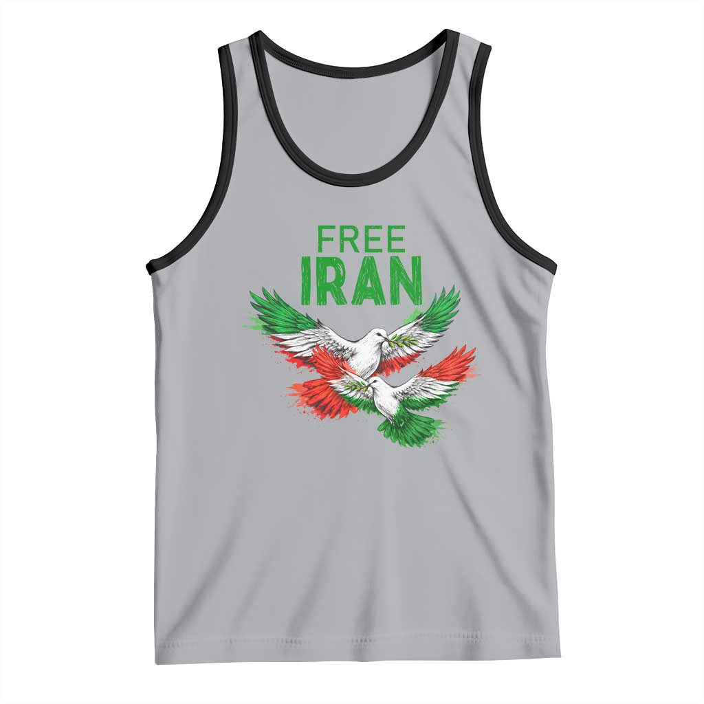 Iranian Flag Peace Doves Tank Top Free Iran Freedom Statement Gift