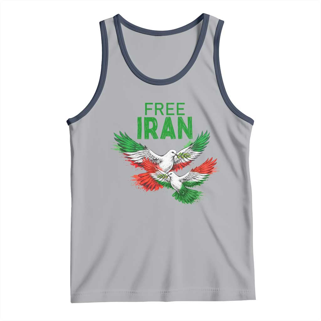 Iranian Flag Peace Doves Tank Top Free Iran Freedom Statement Gift
