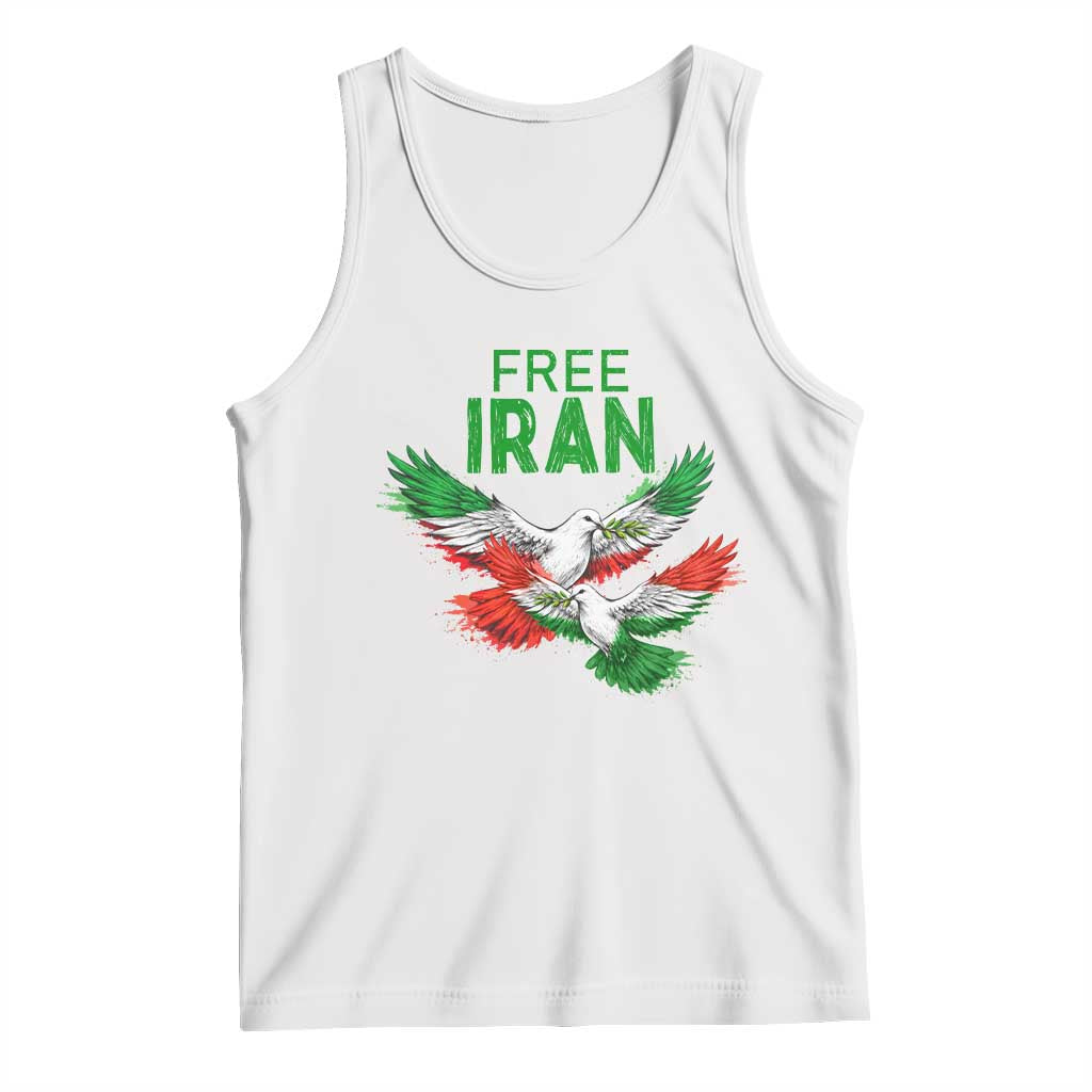 Iranian Flag Peace Doves Tank Top Free Iran Freedom Statement Gift