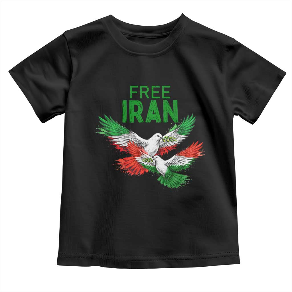 Iranian Flag Peace Doves Toddler T Shirt Free Iran Freedom Statement Gift