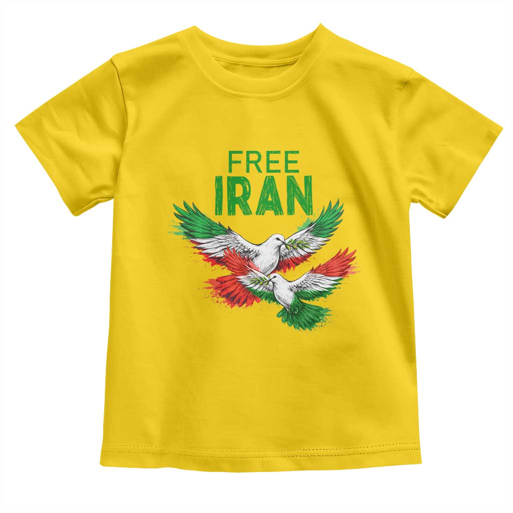 Iranian Flag Peace Doves Toddler T Shirt Free Iran Freedom Statement Gift