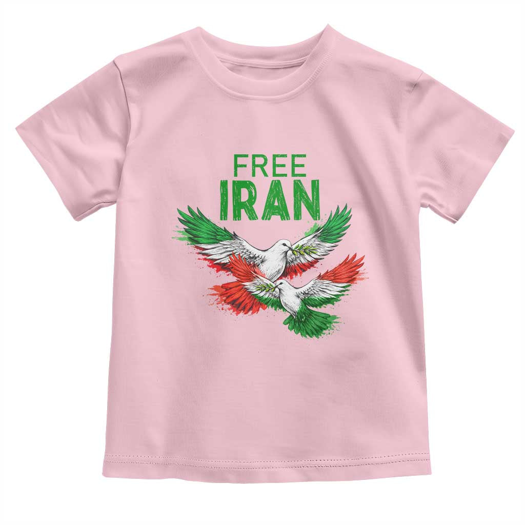 Iranian Flag Peace Doves Toddler T Shirt Free Iran Freedom Statement Gift