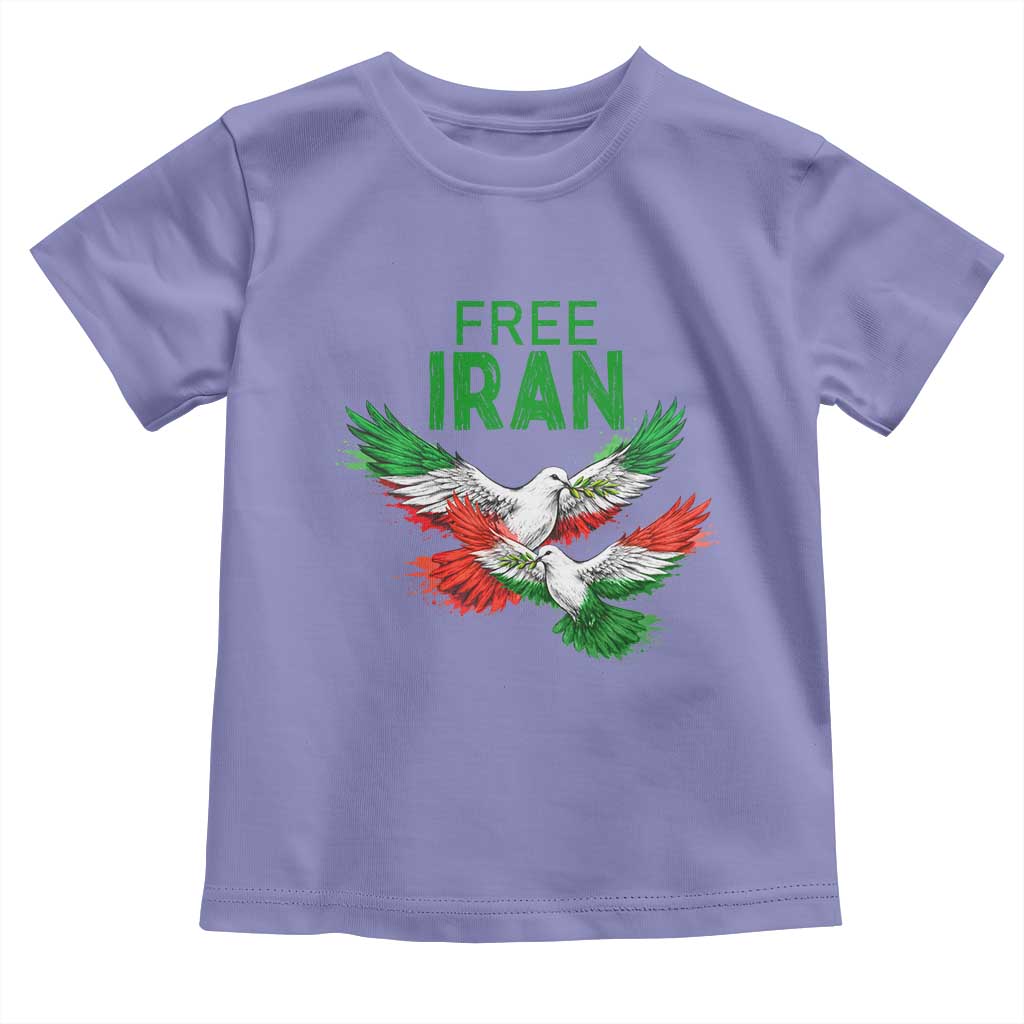 Iranian Flag Peace Doves Toddler T Shirt Free Iran Freedom Statement Gift