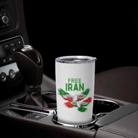 Iranian Flag Peace Doves Tumbler Cup Free Iran Freedom Statement Gift