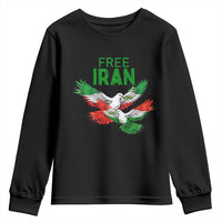 Iranian Flag Peace Doves Youth Sweatshirt Free Iran Freedom Statement Gift
